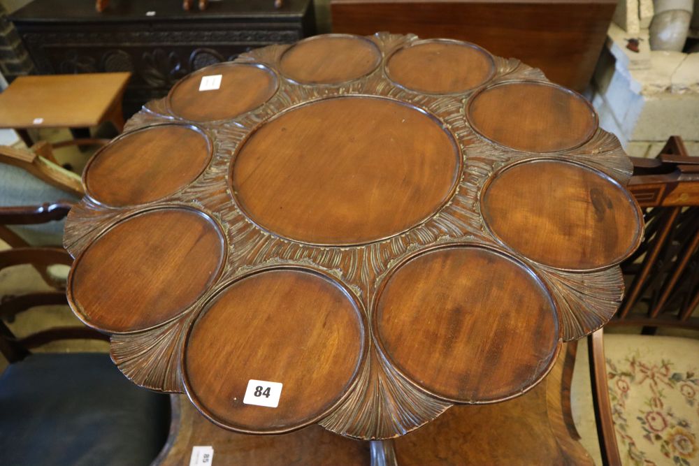 A George III mahogany supper table, now cut down, width 72cm height 42cm